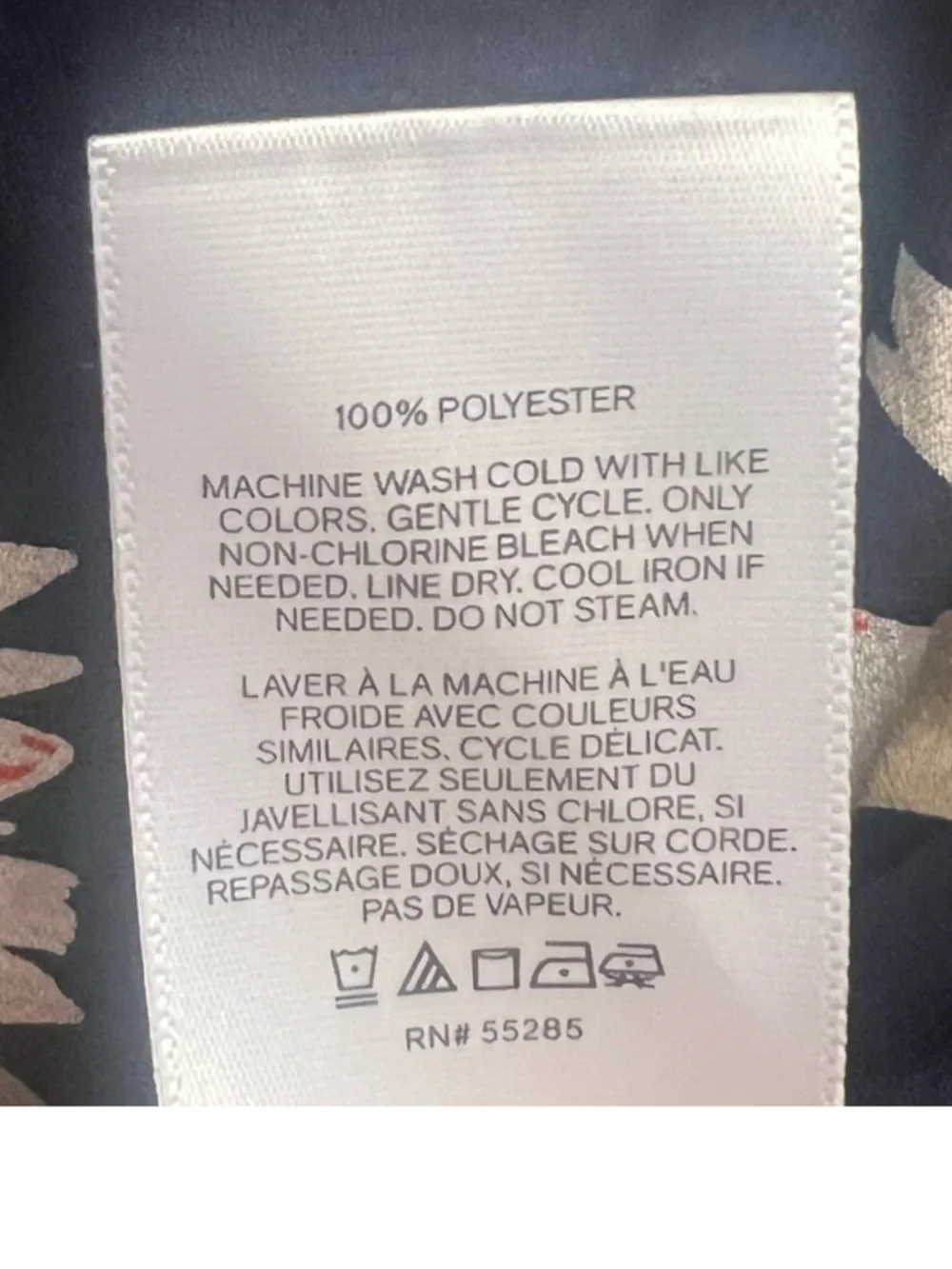 EXPRESS Portofino Women's Navy Floral Button-Up Blouse - Picture 4 of 5